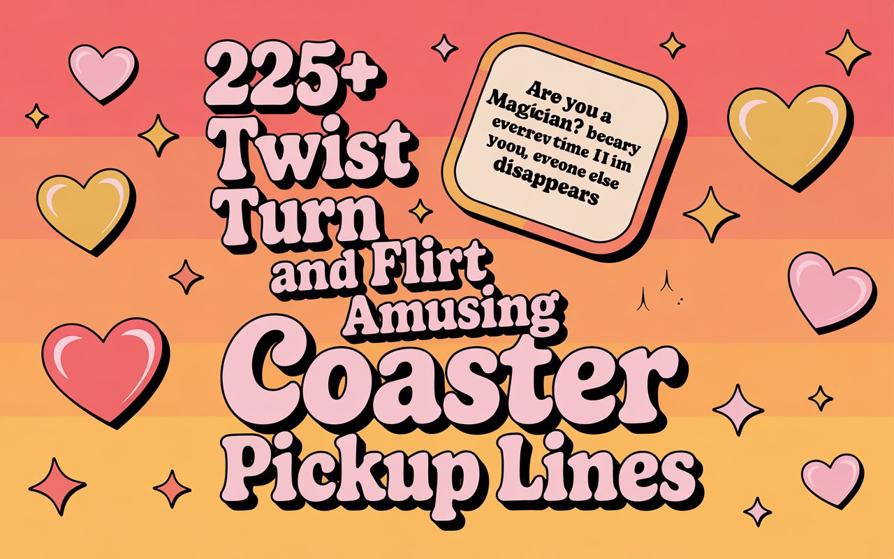 Twist Turn and Flirt Amusing Coaster Pickup Lines
